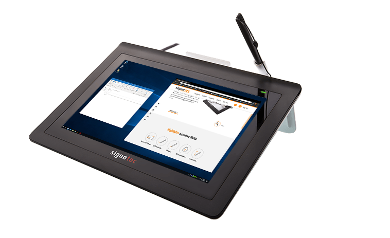 Monitoriaus išplėtimas pasirašymui signotec Delta Pen Display